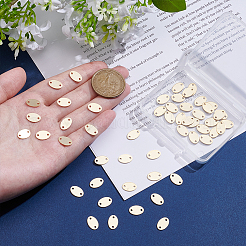 真鍮コネクタチャーム50個  カドミウムフリー＆鉛フリー  オーバルリンク  24KGP本金メッキ  10.5x7x0.7mm  穴：1mm&nbsp;KK-UN0005-56