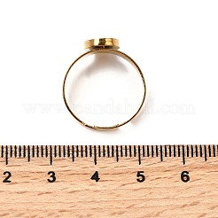 304ステンレス鋼調整リング部品  オーバルパッドリングのセッティング  イオンプレーティング（ip）  18KGP本金メッキ  トレイ：10x8mm  12x10mm  内径：18mm&nbsp;STAS-D374-03G-01