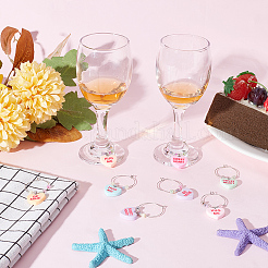 18Pcs 18 Styles Opaque Resin Wine Glass Charms&nbsp;AJEW-AB00086