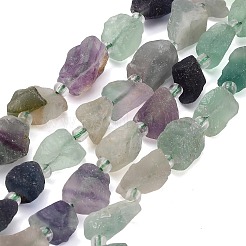 Raw Rough Natural Rainbow Fluorite Beads Strands&nbsp;GG-CBA0B77-A07-01
