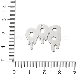 ステンレスペンダント201個  ハロウィンの滴る文字ブーチャーム  ステンレス鋼色  21x24x1mm  穴：1.5mm&nbsp;SA-CBA3D3A-01P
