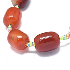 天然バンド /縞aビーズ連売り  染め＆加熱  コラム  シエナ  17~18x13~15mm  穴：1.8mm  約17個/連  16.73インチ（42.5cm）&nbsp;G-L544-063B-02