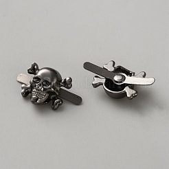 頭蓋骨合金装飾ブラッド  バッグ交換用アクセサリー用  ガンメタ色  11.5x22x7mm&nbsp;FIND-WH0519-98B