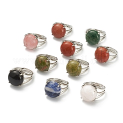 Adjustable Natural & Synthetic Gemstone Finger Rings&nbsp;RJEW-F075-01