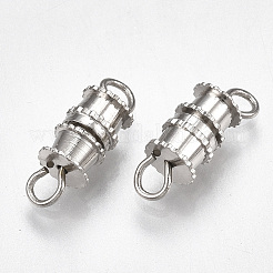 リング付き真鍮ネジクラスプ  ニッケルフリー  プラチナ  14x5mm  穴：1.8mm&nbsp;KK-T007-28P-NF
