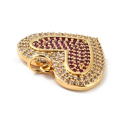 Brass Micro Pave Cubic Zirconia Pendants&nbsp;ZIRC-P092-040G-RS