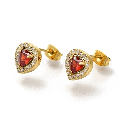 Ion Plating(IP) 304 Stainless Steel Stud Earrings&nbsp;EJEW-H018-01G-01