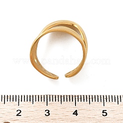 不規則な304ステンレススチールオープンカフリング  18KGP本金メッキ  32.8mm  調整可能&nbsp;LS-RJEW-M070-01G