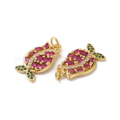 Rack Plating Brass Cubic Zirconia Pendants&nbsp;KK-D074-06G