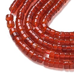 染色および加熱された天然カーネリアン ビーズ 連売り  ディスク  ヒシビーズ  4x2mm  穴：0.7mm  約171個/連  15.35''（39センチメートル）&nbsp;G-H230-96