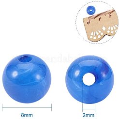 天然石風アクリルビーズ  ラウンド  ミックスカラー  8mm  穴：1.8mm  約30個 /コンパートメント  450個/箱&nbsp;OACR-PH0001-02