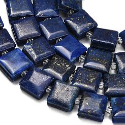 染め加工天然のラピスラズリビーズ連売り  正方形  シードビーズで  10.5x10.5x5.5mm  穴：0.8mm  約32~33個/連  15.35~15.75''（39~40センチメートル）&nbsp;GG-F802-B14-01