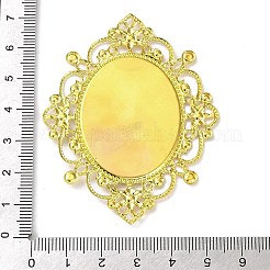 アイアン製カボションセッティング  花  ゴールドカラー  トレイ：38.5x28.5mm  68x52x1.5mm&nbsp;IFIN-C060-05G