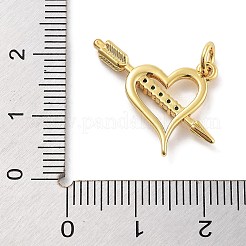 Rack Plating Brass Micro Pave Cubic Zirconia Pendants&nbsp;KK-Z071-88G-02