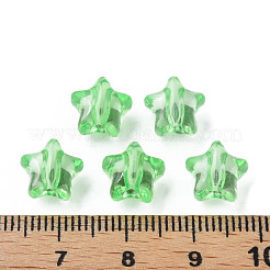 透明なアクリルビーズ  スター  薄緑  9x9.5x5.5mm  穴：2mm  約2000個/500g&nbsp;MACR-S373-45-B02