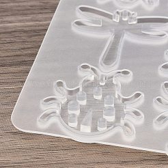 DIYシリコンモールド  レジン型  昆虫  UVレジン用  エポキシ樹脂工芸品作り  ホワイト  165x88x4mm  穴：1.5~2mm&nbsp;SIMO-C022-01C