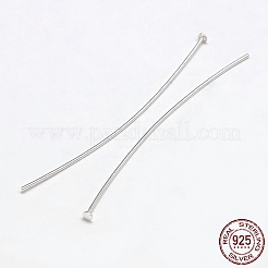 スターリングシルバーフラットヘッドピン925本  銀  30x0.5mm  ヘッド：2mm  約266個/20g&nbsp;STER-F018-01B