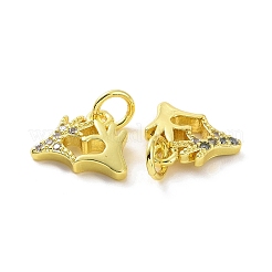 Brass Micro Pave Clear Cubic Zirconia Charms&nbsp;KK-E068-VF074
