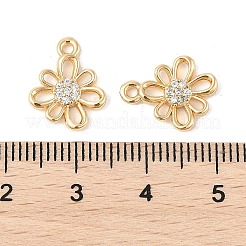 Brass Micro Pave Cubic Zirconia Pendants&nbsp;KK-R219-15G