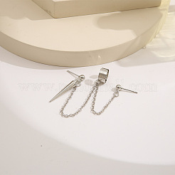 Cone Alloy Alloy Double Piercing Tassel Chain Cuff Crawler Climber Cartilage Earrings&nbsp;WG04085-06