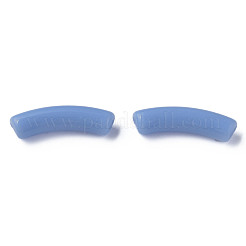 不透明なアクリルビーズ  カーブチューブ  空色  32x10x8mm  穴：1.8mm&nbsp;MACR-S372-002B-14-4121