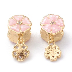 Brass Micro Pave Clear Cubic Zirconia Pendants&nbsp;ZIRC-H111-11LG