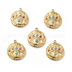 PVD Vacuum Plating 201 Stainless Steel with Colorful Rhinestone Pendants&nbsp;STAS-J401-VC810