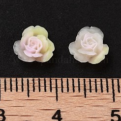 蓄光樹脂デコデンカボション  暗闇で光る  花  ライトカーキ  7x7x3.5mm&nbsp;RESI-K036-54