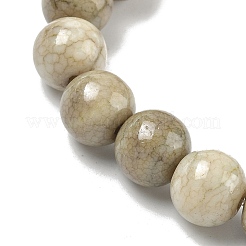 10mm 不透明クラックルガラスビーズストレッチブレスレット（女性用）  オリーブ  内径：2-1/8インチ（5.5cm）&nbsp;BJEW-PH01823-22