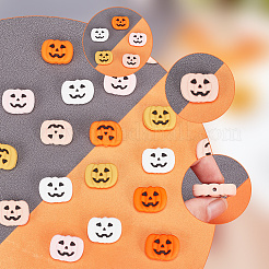 20個 5色 カボチャ ジャック・オー・ランタン ハロウィン 食品グレード 環境に優しいシリコンビーズ  ミックスカラー  21x27x8mm  穴：2mm  4個/カラー&nbsp;SIL-AR0001-10