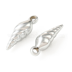 アクリルパーツ  巻き貝の形をしたチャーム  プラチナメッキ  31x9x9.5mm  穴：3mm&nbsp;PACR-B005-01C