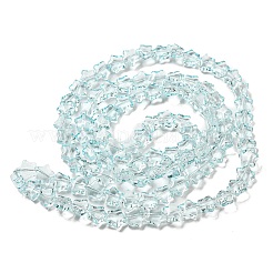 ベーキングペイント透明ガラスビーズ連売り  スター  淡いターコイズ  8x8x4mm  穴：0.8mm  約101~102個/連  29.13~29.53インチ（74~75cm）&nbsp;X1-DGLA-A07-T8mm-KD04