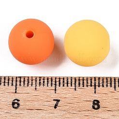 ゴム引きスタイル模造シリコンアクリルビーズ  ラウンド  ミックスカラー  11.5x11mm  穴：1.8mm&nbsp;MACR-T048-01B-16