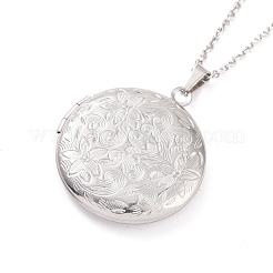 Non-Tarnish 304 Stainless Steel Locket Pendant Necklaces&nbsp;NJEW-F239-02P