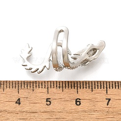 真鍮製クリアキュービックジルコニアカフイヤリング  ドラゴン  プラチナ  32x13.5x16.5mm&nbsp;EJEW-Q025-01B-P