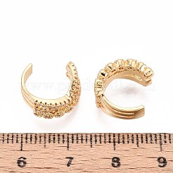 Brass Micro Pave Clear Cubic Zirconia Cuff Earrings&nbsp;EJEW-T047-80G