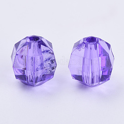 透明なアクリルビーズ  多面カット  ラウンド  青紫色  8x7mm  穴：1.5mm  約1920個/500g&nbsp;TACR-Q256-8mm-V50