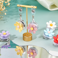 8Pcs 8 Colors Flower PVC with Resin Badge Reel&nbsp;AJEW-FH0006-88
