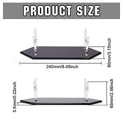 アクリル剣ディスプレイイーゼルスタンドホルダー  剣用  ブラック  完成品：8x24x6.5cm&nbsp;ODIS-WH0025-146