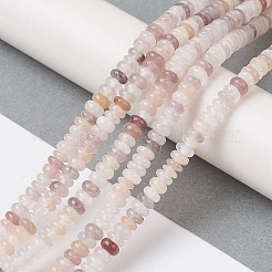 天然のバイオレットストロベリークォーツビーズの連  ロンデル  4.5x2.5mm  穴：0.8mm  約158個/連  15.55インチ（39.5cm）&nbsp;G-H292-A12-02