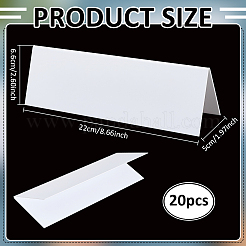 アクリル製ドライイレース再利用可能なネームテントカード  テーブル名札  ホワイト  220x50x66mm&nbsp;AJEW-WH0609-566-1