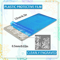 ステンレス鋼の DIY ネイルアート テンプレート  テンプレートツール  長方形  混合図形  12x6cm  3個/セット&nbsp;MRMJ-WH0092-035