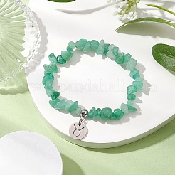 Natural Green Aventurine Chip Beaded Stretch Bracelets&nbsp;BJEW-JB11133-04