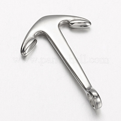 変色しにくい304ステンレススチールペンダント  アンカー  ステンレス鋼色  39x25.5x7mm  穴：4.5mm&nbsp;STAS-E133-046P