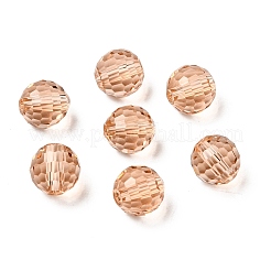 模造オーストリアクリスタルビーズ  グレードAAA  ファセット（96ファセット）  ラウンド  桃パフ  8mm  穴：0.9~1mm&nbsp;SWAR-F073-8mm-18
