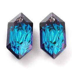 Embossed Glass Rhinestone Pendants&nbsp;GLAA-J101-02A-001BB