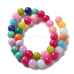 天然石イエロージェイド翡翠ビーズ連売り  染め  ラウンド  直径約10mm  穴：1mm  38~40個/連  15インチ&nbsp;JBR10mm-C