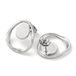 304ステンレススチールスタッドピアス  ステンレス鋼色  19x19mm&nbsp;EJEW-D281-21S