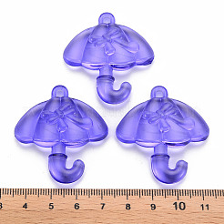 透明なアクリルパーツ  ちょう結びの傘  紫色のメディア  42.5x38x7.5mm  穴：3x3.5mm  約109個/500g&nbsp;TACR-T024-01B-936