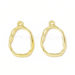 Rack Plating Alloy Oval Open Back Bezel Pendants&nbsp;FIND-G052-41LG
